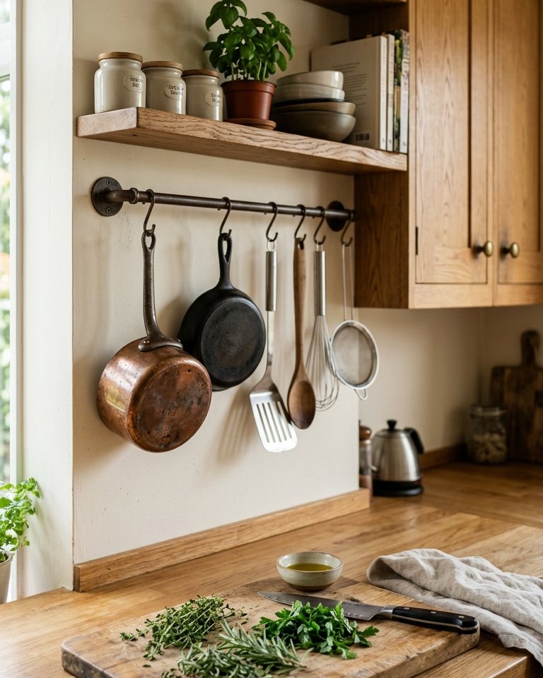 A small kitchen organised to make the most of every inch