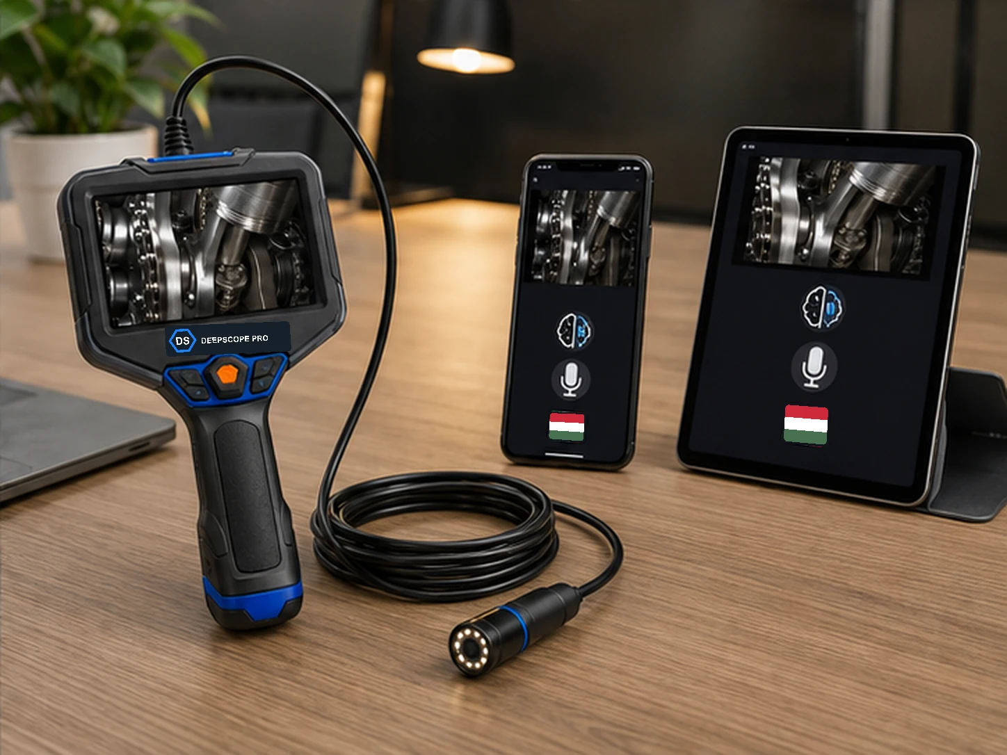 DeepScope Pro alkalmazással, AI-asszisztenssel és hangvezérléssel