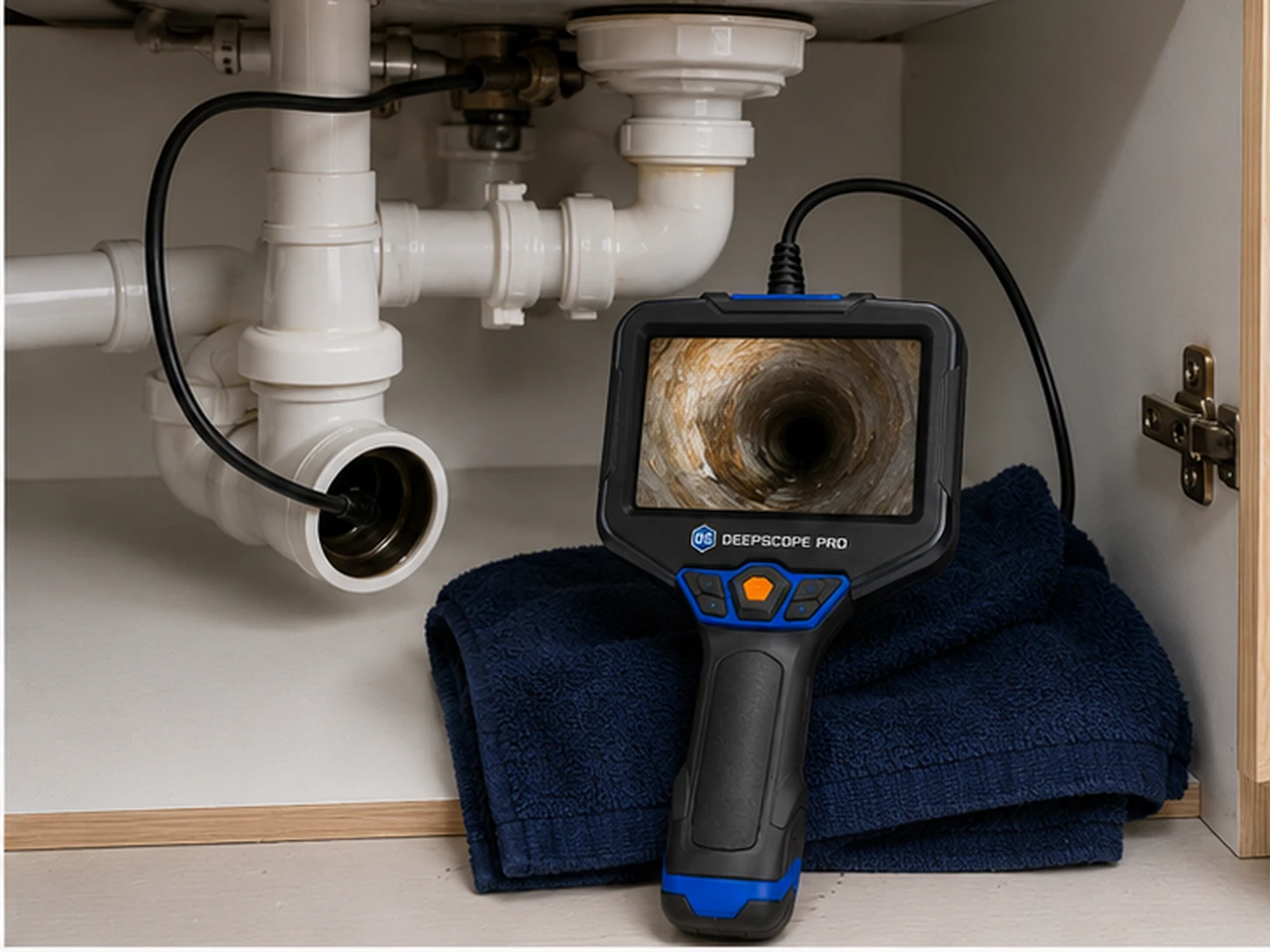 DeepScope Pro în timpul verificării unei conducte