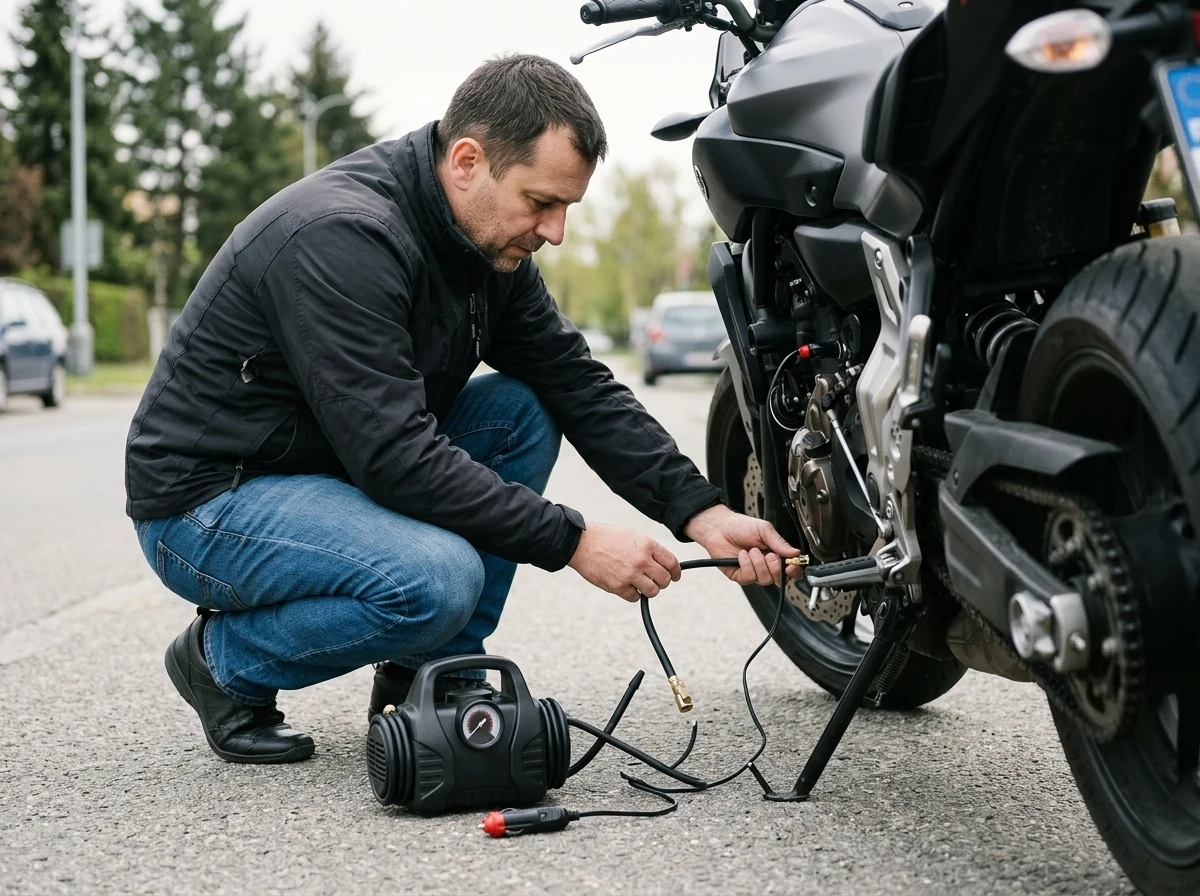 Motorka před vyjížďkou