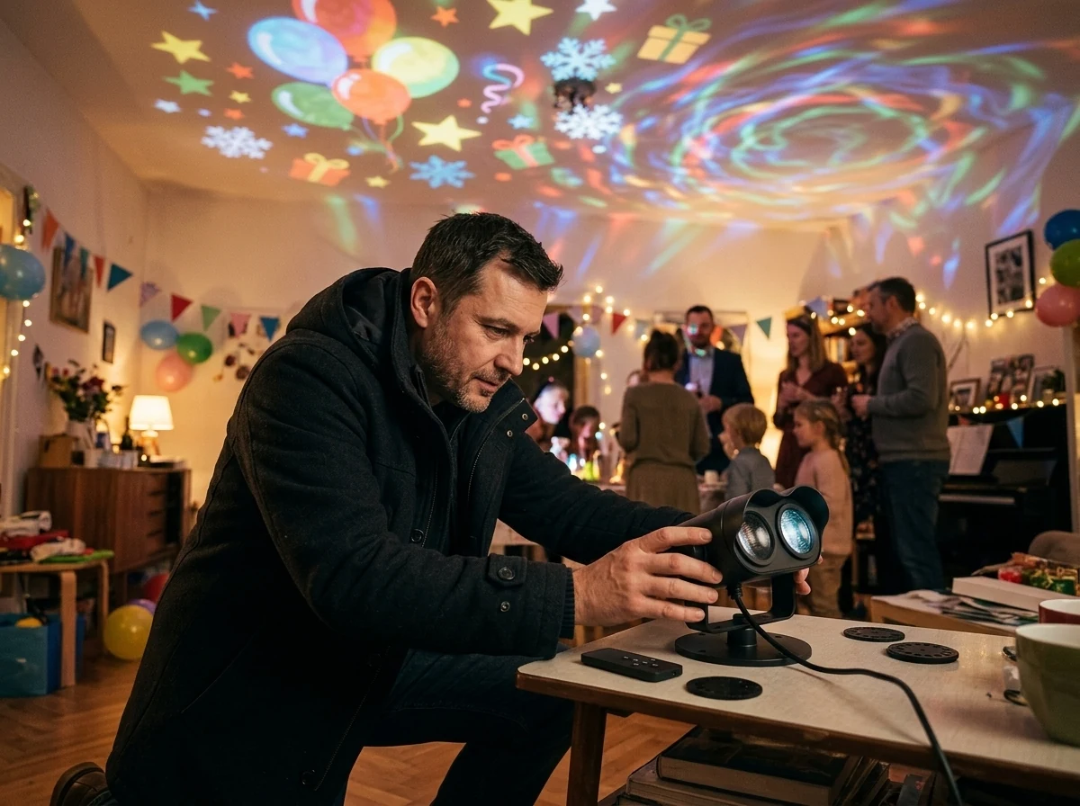 Sváteční LED projektor: Dům a zahrada