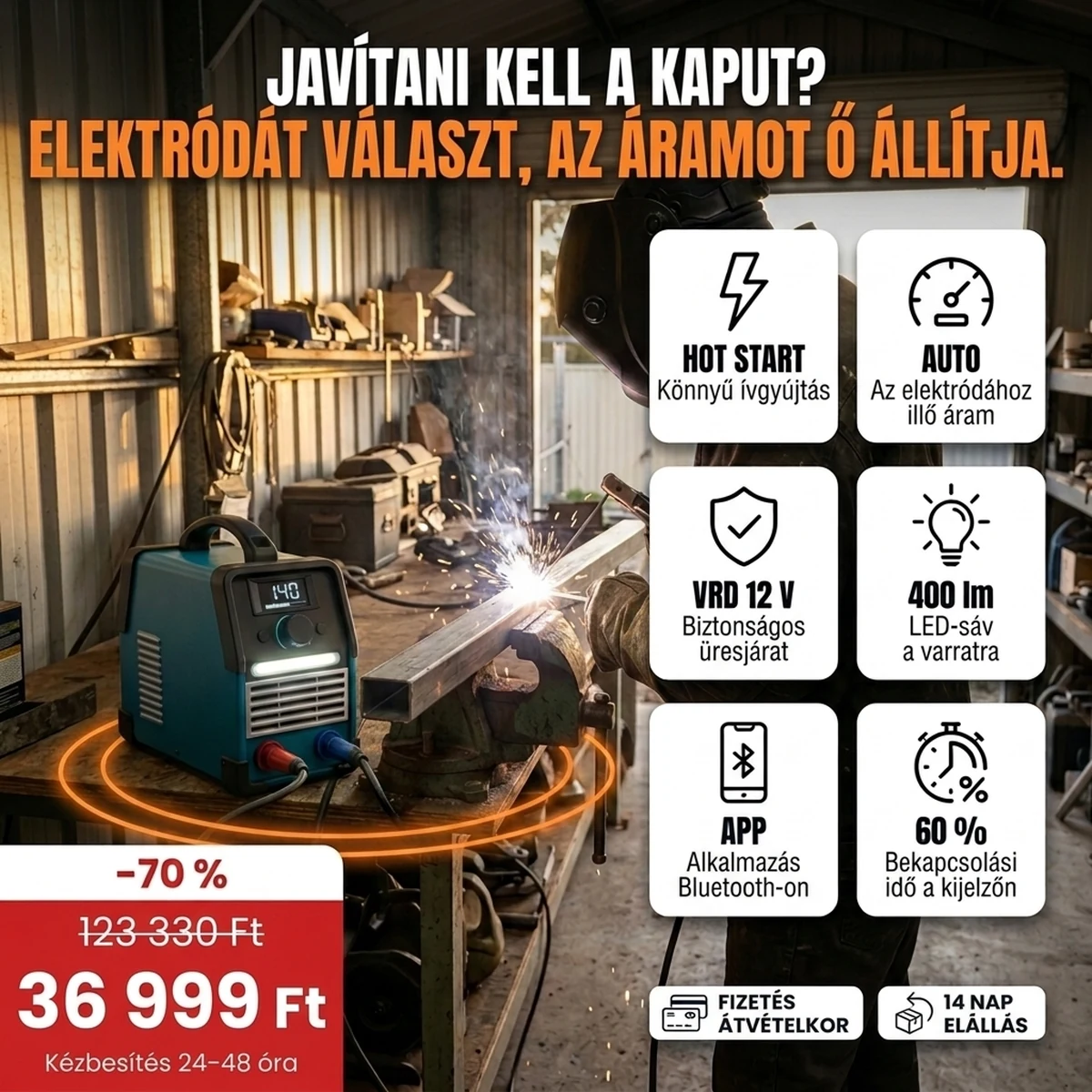 Inverteres hegesztő PRO: a fő jellemzők kártyáin, akciós árral