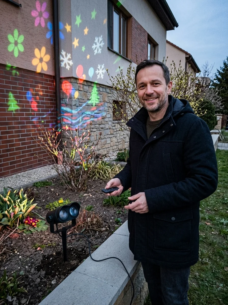 Ünnepi LED projektor: Erkély és terasz