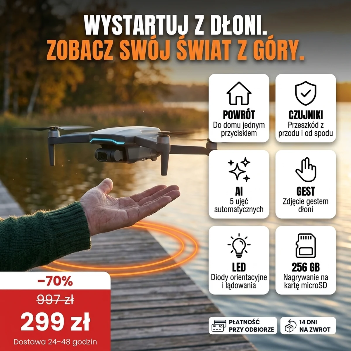Dron składany PRO: najważniejsze cechy na kartach i cena promocyjna