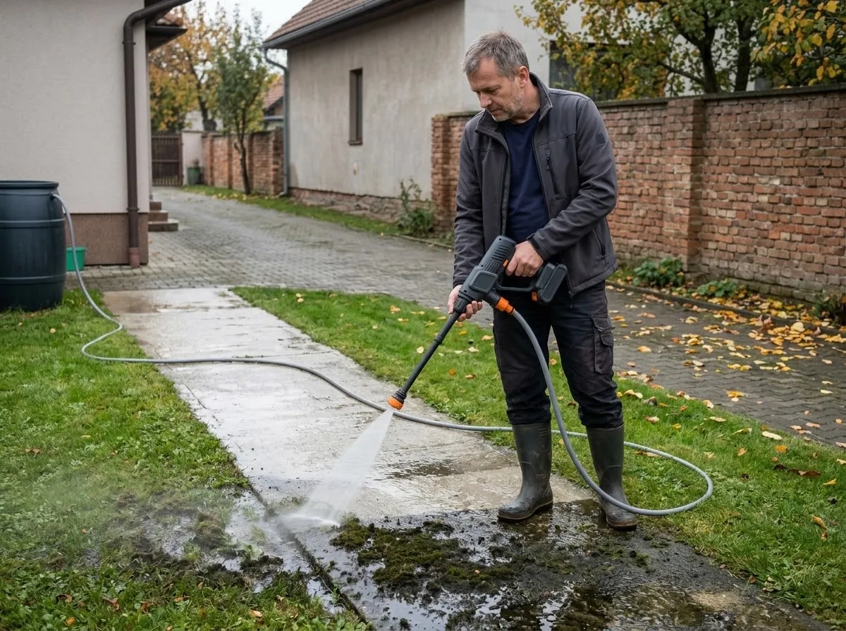Pavajul verde de pe terasă