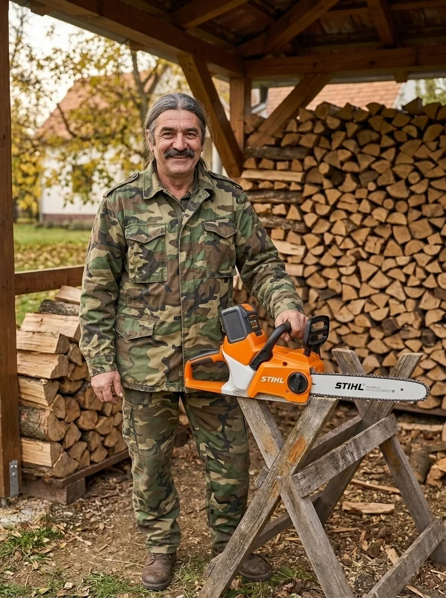 Drujbă cu acumulator PRO: Lemne de foc