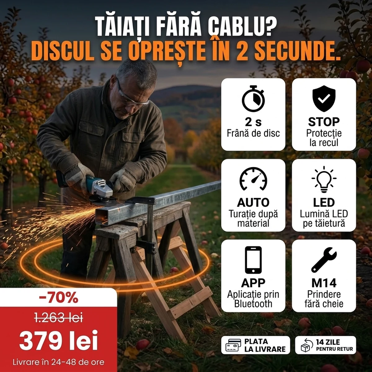 Polizor unghiular PRO: caracteristicile principale pe carduri și prețul promoțional