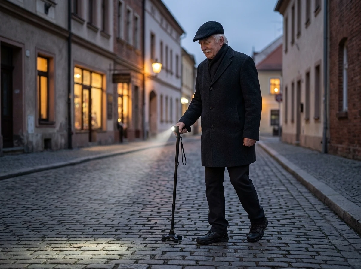 Zložljiva sprehajalna palica z LED lučko
