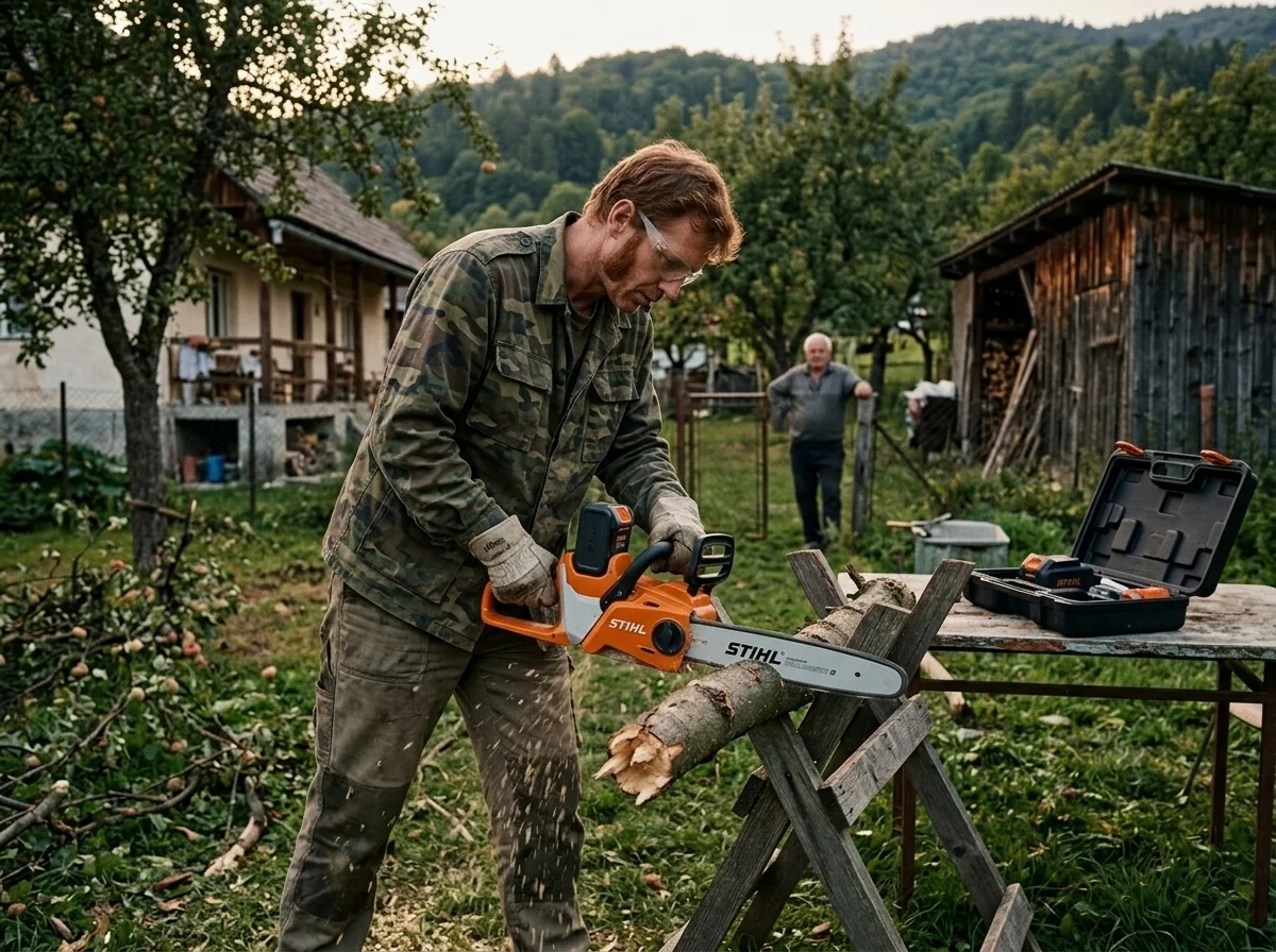 Aku reťazová píla PRO: Prerezávka a polomy