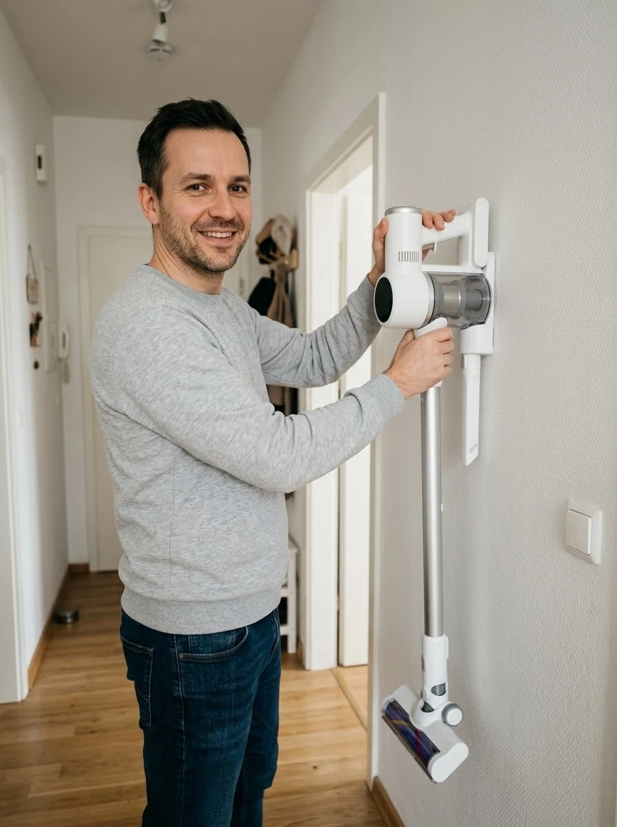 Tyčový vysávač LED: Gauč a záclony