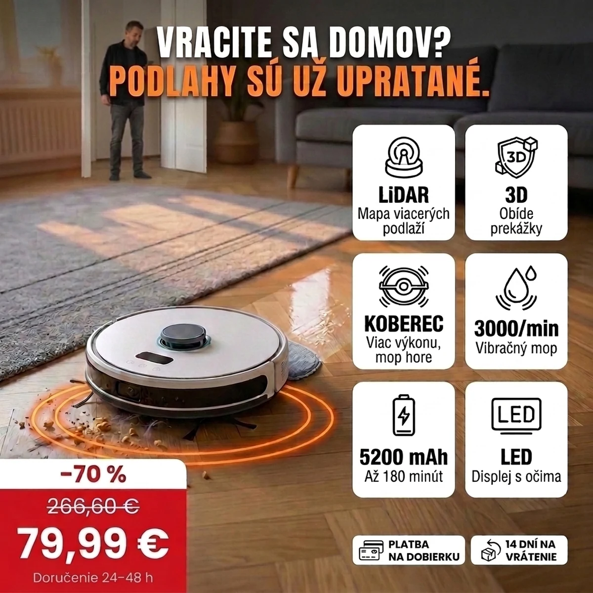 Robotický vysávač PRO: hlavné vlastnosti na kartách a akciová cena